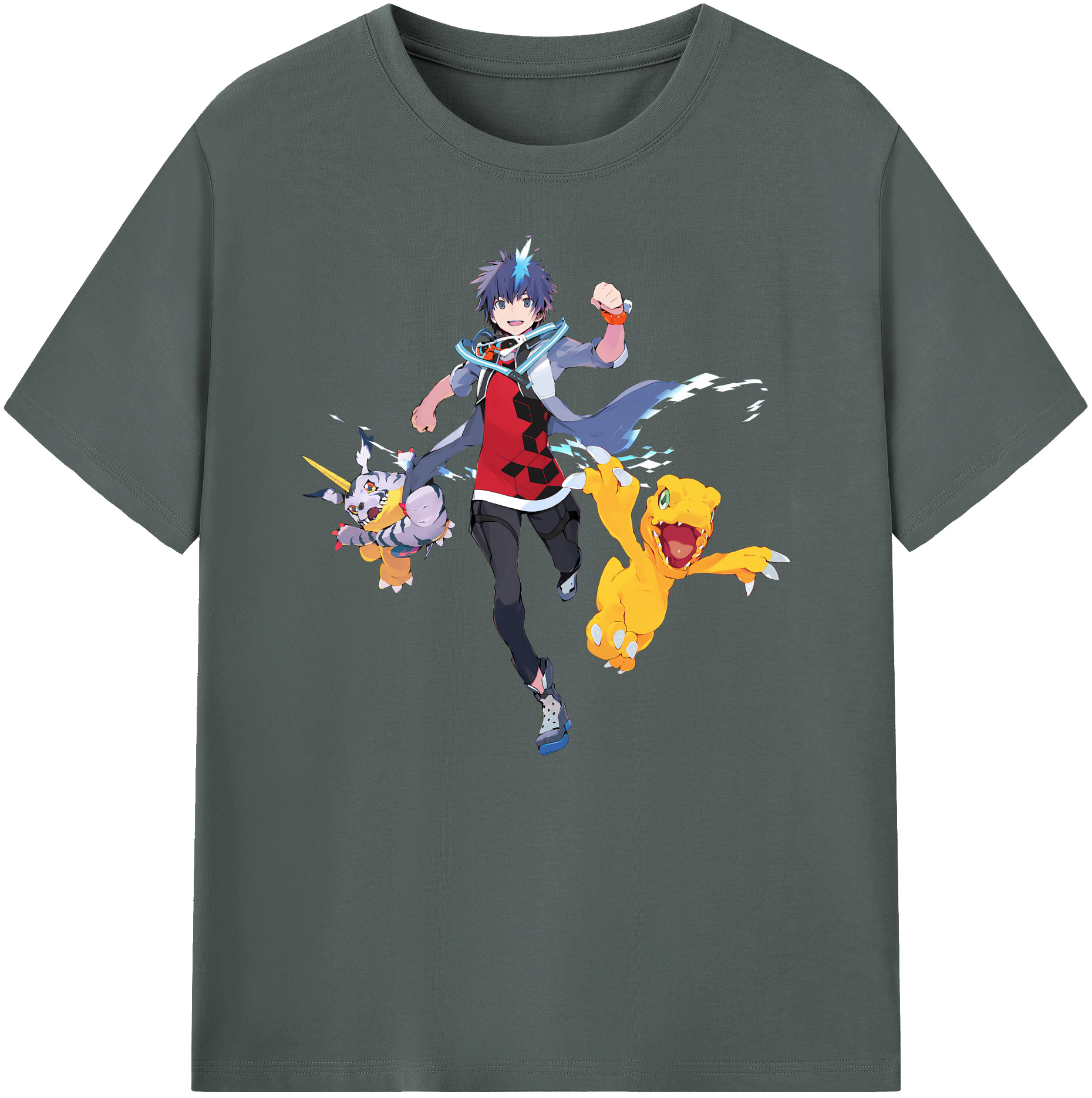 （画像用） Digimon デジタルモンスター/デジモン 綿100％ メンズ半袖Tシャツ｜肌触りやわらか＆通気性